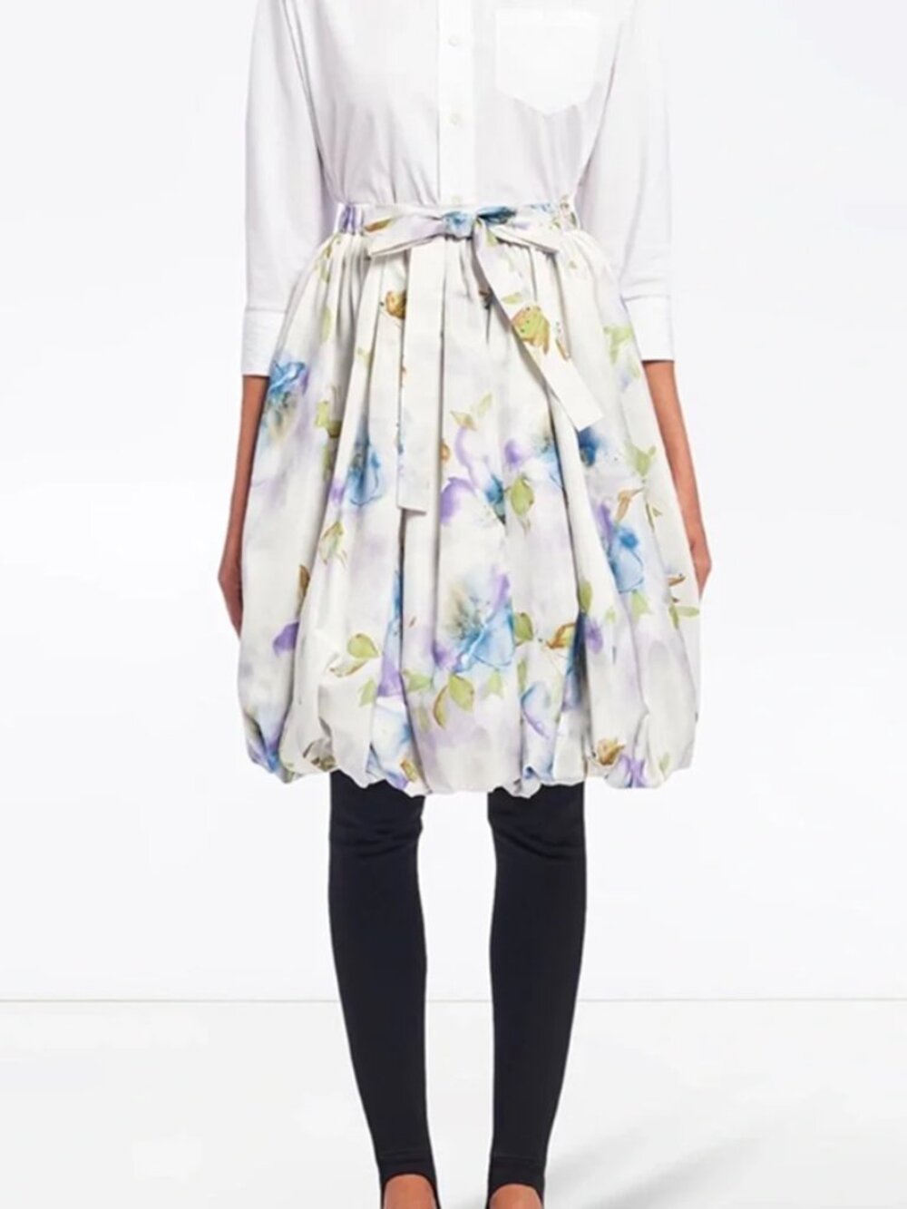 Prada Silk Floral Balloon Skirt